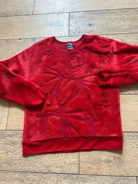 Kids' Red Crewneck Sweater with Embossed Character